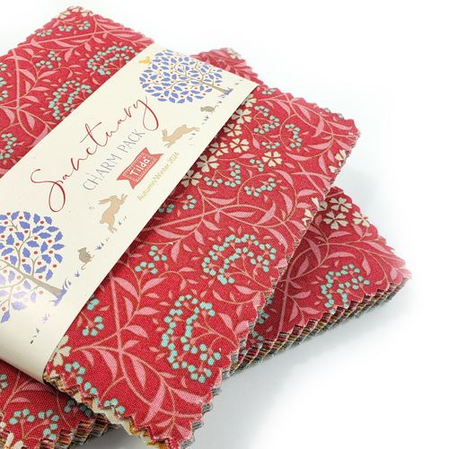 tilda charm pack, sanctuary, winter, autumn,whimsy, floral fabric, fabric squares,cotton squares, patchwork cotton squares