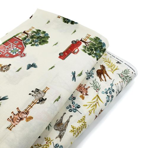 moda,deb strain,willow's farm, farm fabric,trucks,cows,sheep,pigs,farm animals, vintage, retro, whimsy