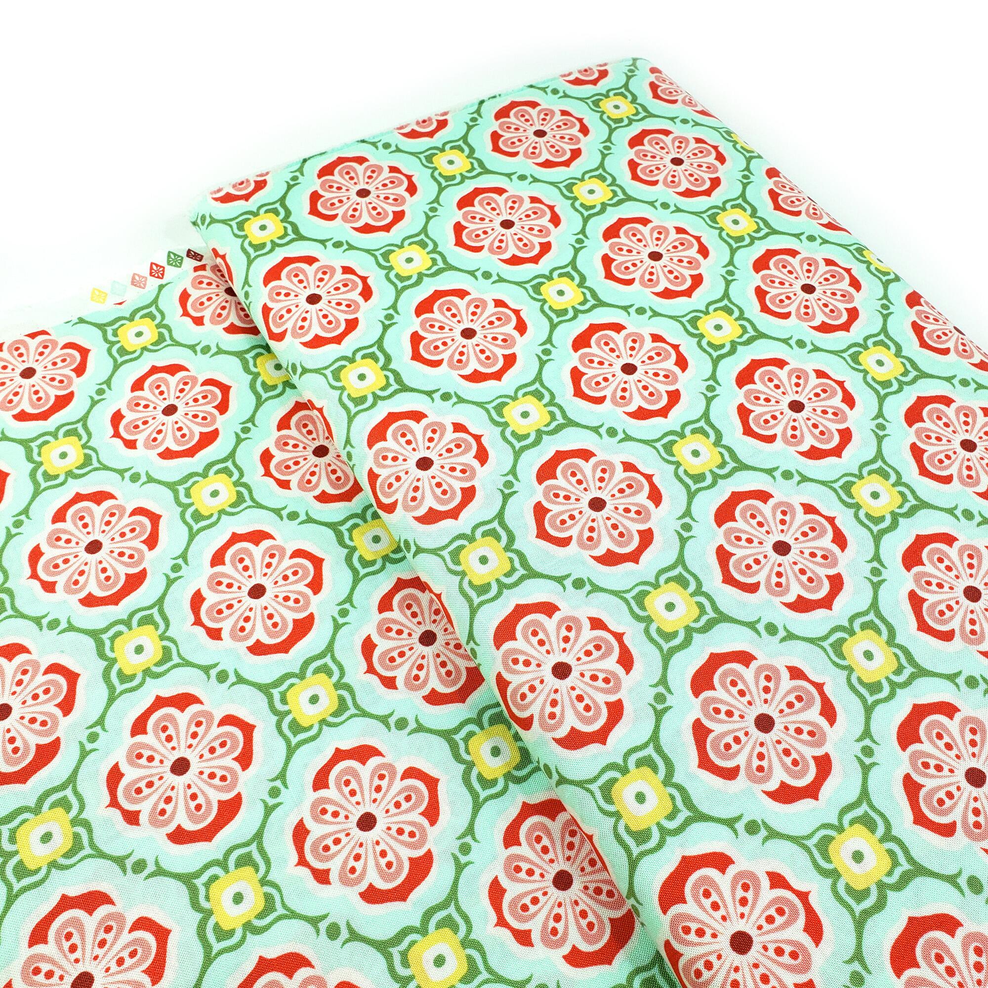 moda, kate spain, cotton fabric,floral, tango, exotic, pastel