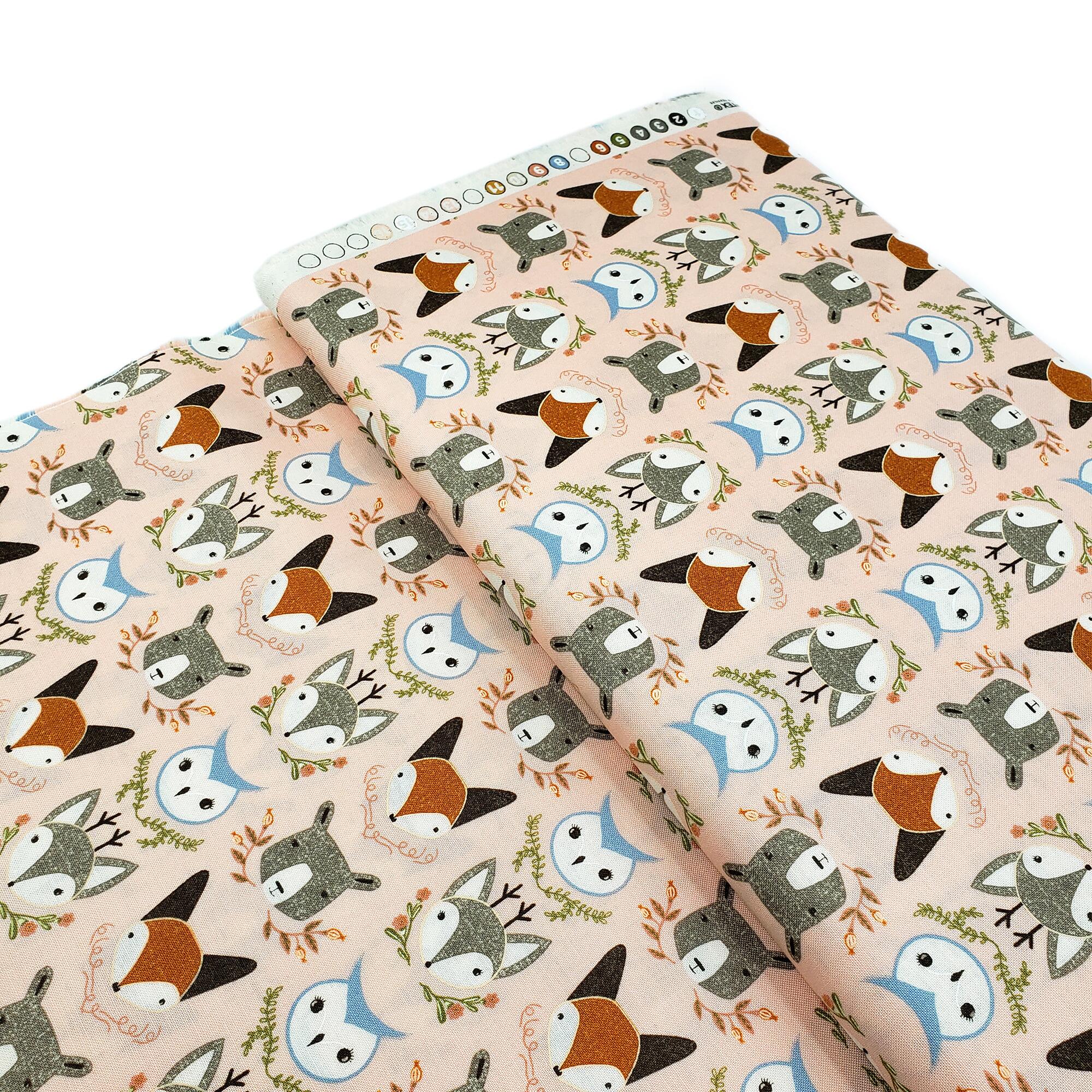 Moda, gingiber,woodland wonder, foxes, wildlife,badgers,butterfly,forest,nature, 100% cotton fabric