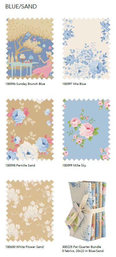 Tilda Sunday Brunch fat quarter bundles 100% cotton floral, vintage
