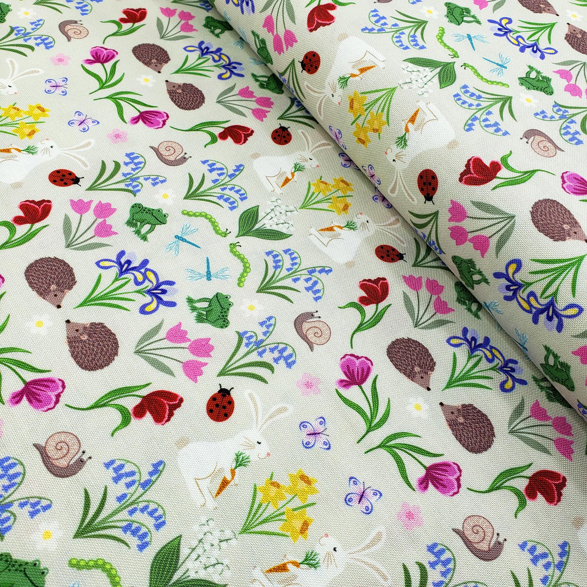 lewis & irene,small things, country life,hedgehogs,woodland,rabbits,forest, trees, wildlife fabric