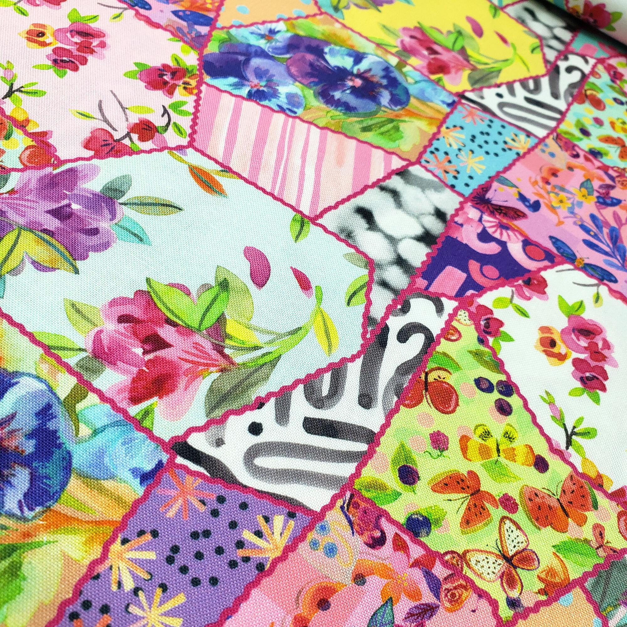 Moda, Flower Patches, Amarilys Henderson, watercolour florals, vibrant, colourful, shabby chic fabric