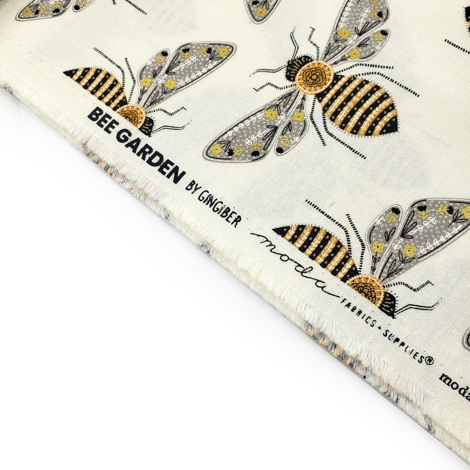 gingiber, bee garden, steampunk bees, bee fabric, bees cotton