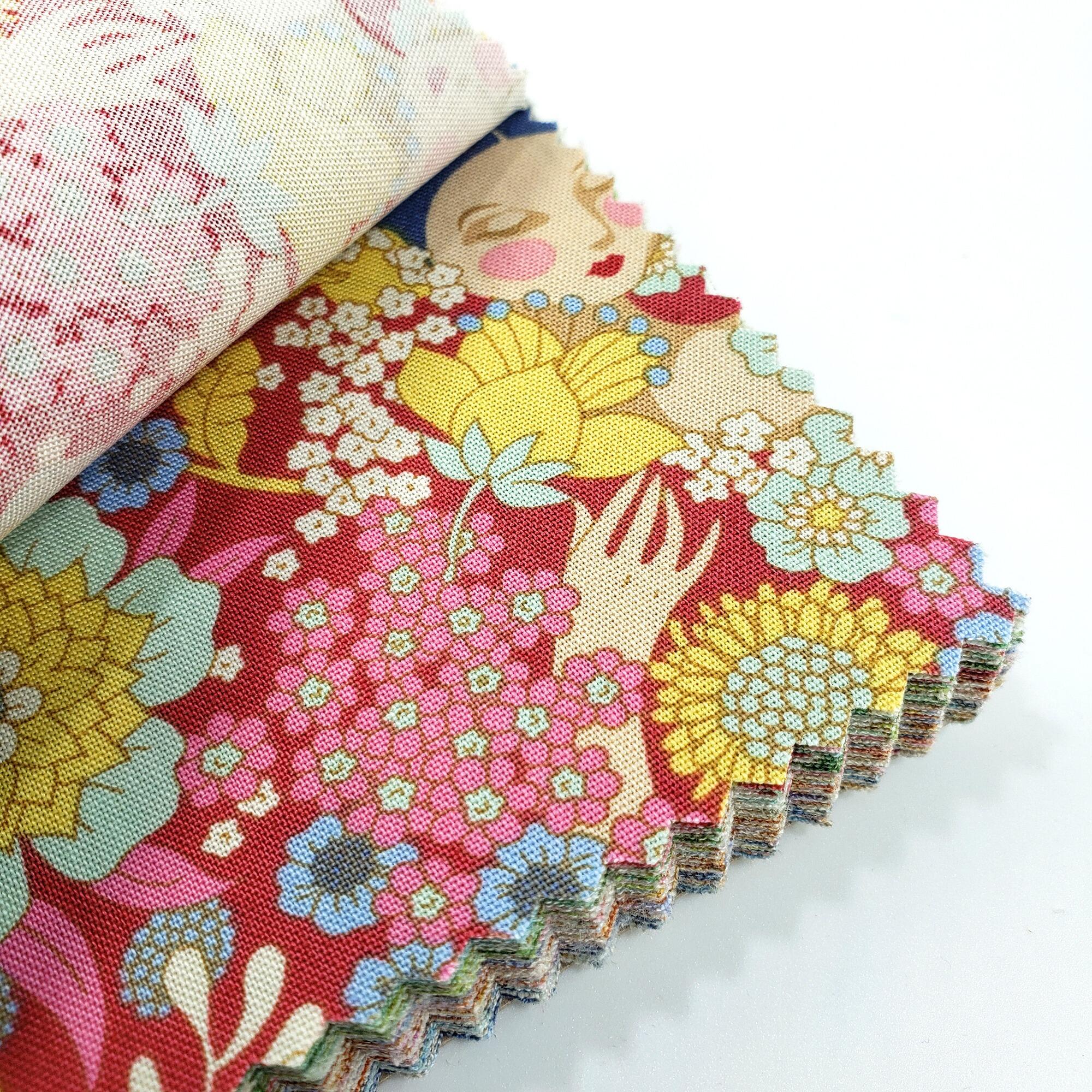 tilda charm pack, Wallflower, whimsy, floral fabric, fabric squares, cotton squares, patchwork cotton squares, vintage style, cottagecore, slow stitch
