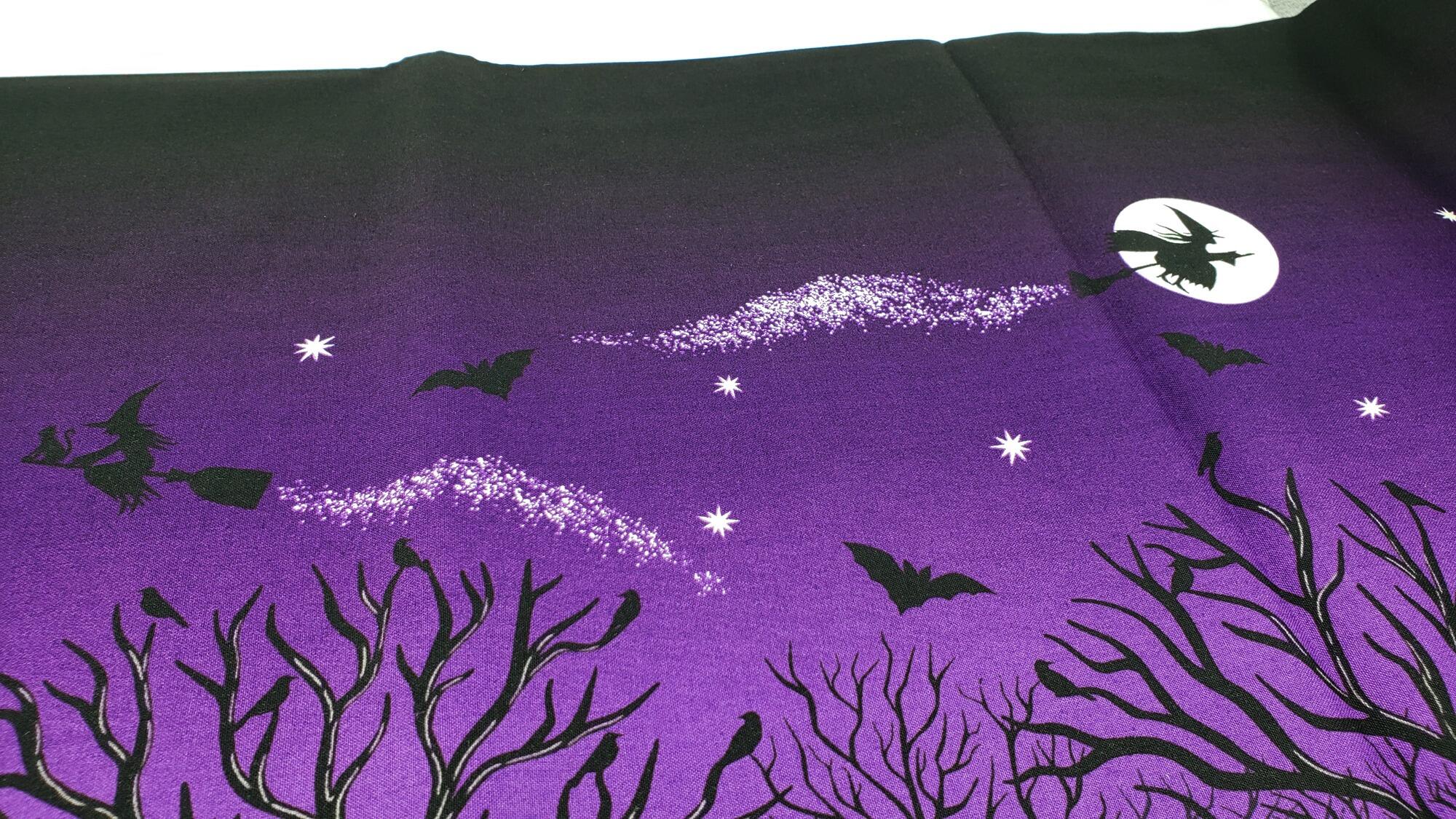 lewis and irene,witchy woods,halloween,glow in the dark,glow fabric,ghosts,pumpkins,haunted houses,cotton halloween fabric,