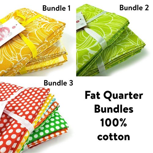 Polka dot fat quarters, floral, lime, yellow, cotton, craft cotton company fat quarters
