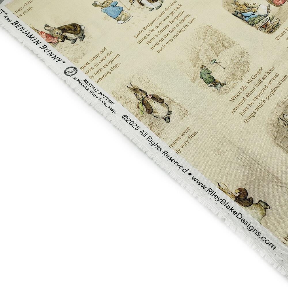 peter rabbit fabric, benjamin bunny, beatrix potter fabric, cotton peter rabbit, storybook fabric