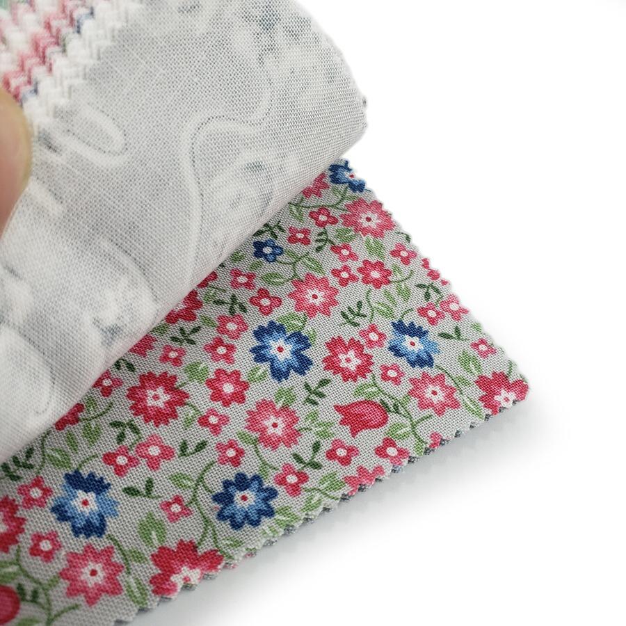 Moda, a cat named stitch charm pack, pastel floral fabric, cottagecore, roses, squares for patchwork, cotton, easy quilting, precut squares,charm pack, camille roskelly