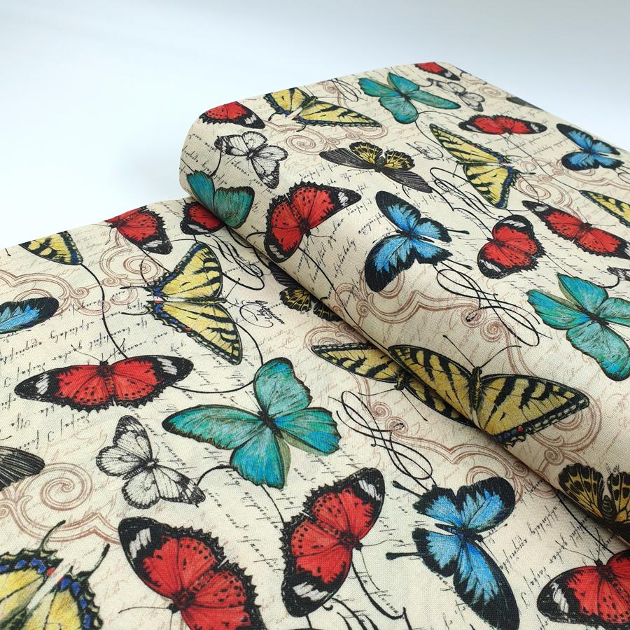 Nutex vintage butterflies 100% cotton fabric