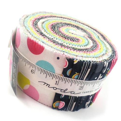 moda,sweet & plenty, me and my sister, jelly roll,fabric strips,cotton,colourful,patchwork strips, spots, floral, birds, cute