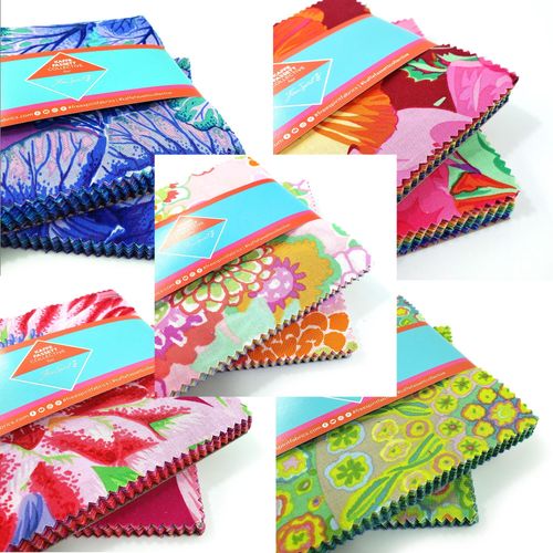 kaffe fasset,charm pack,squares,patchwork,cotton,vivid,tidal,spectrum,ruby,sorbet,classics,stash