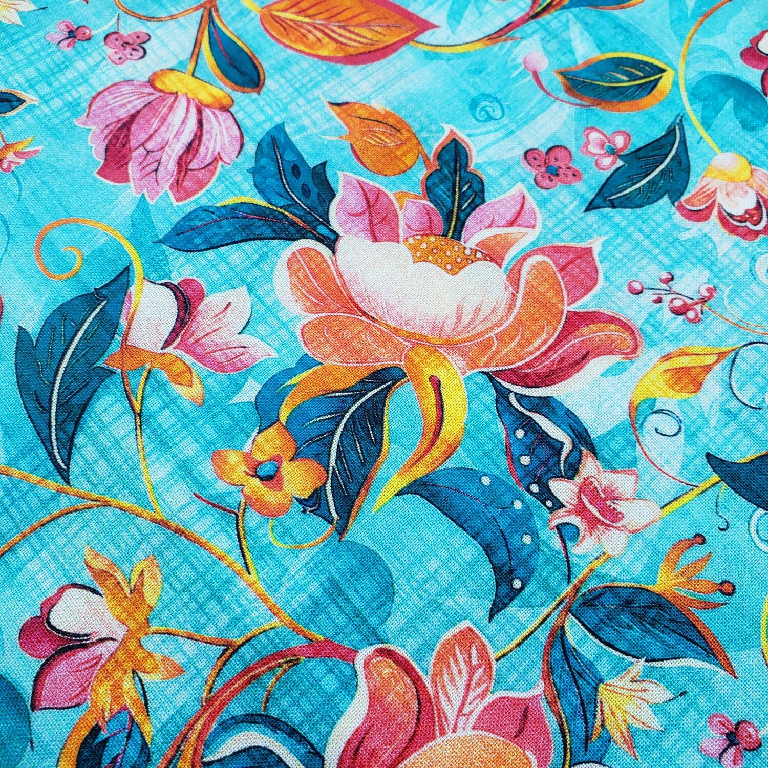 Morris Creative, exotica, florals, borders, badger, foxes, animals, exotic fabric, qt fabrics