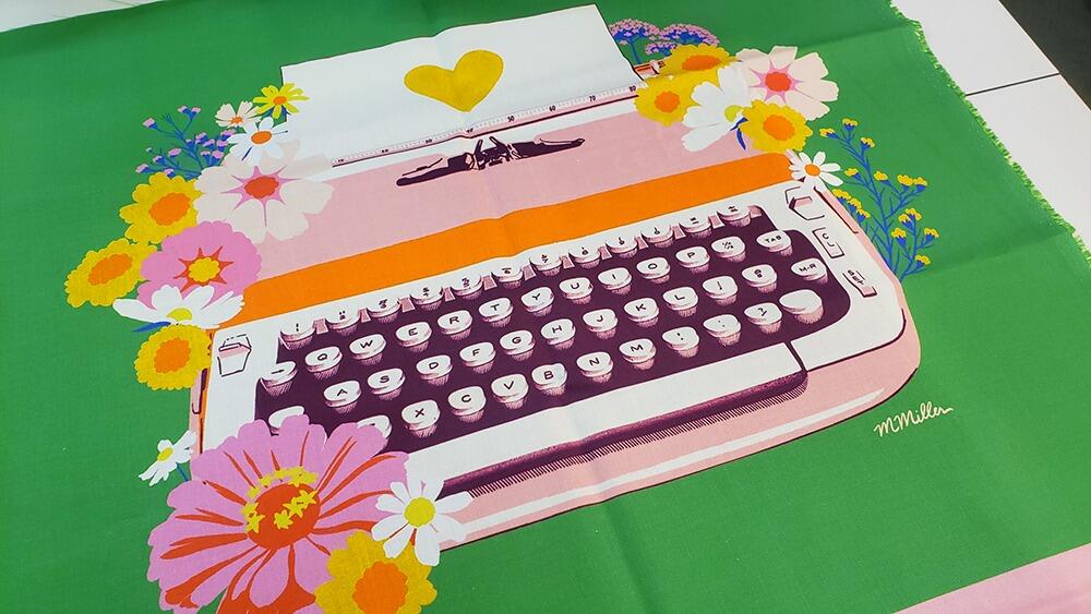 Ruby Star Society typewriters fabric, best day ever