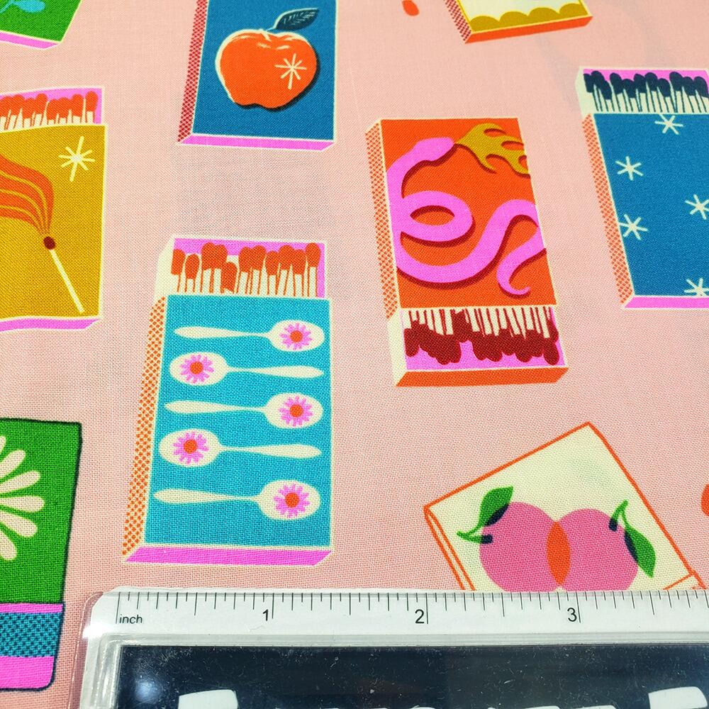 Trinketry fabric, ruby star society, melody miller,matchboxes, pens, retro 70s style