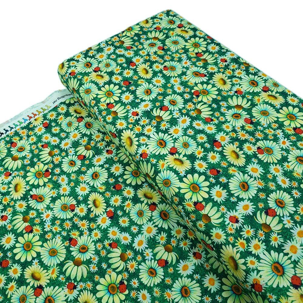 blank quilting, luminous haven, dragonflies, bees, flowers, fabric panel, bright colours, hummingbirds, bees