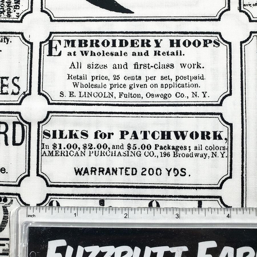 vintage style halloween fabric, halloween quilt, trick or treat fabric, vintage adverts fabric, j wecker frisch, scary scraps
