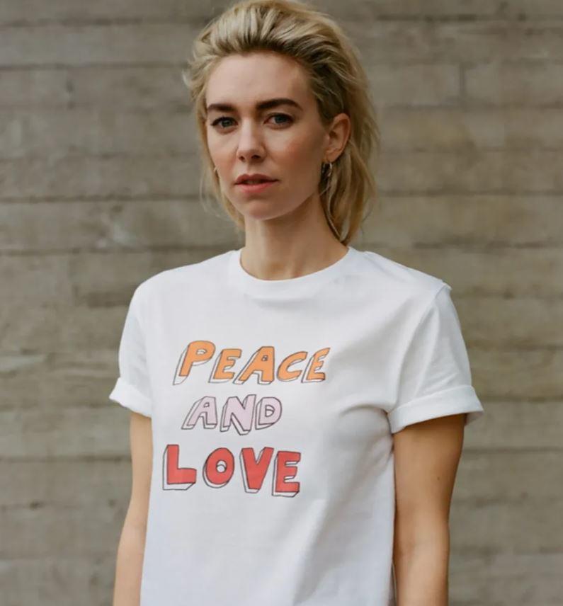undefined | Bella Freud 'Peace and Love' T-shirt