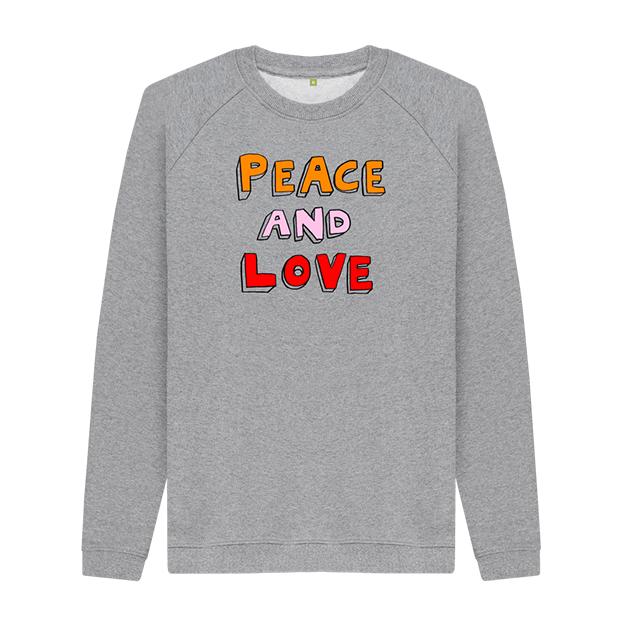 Peace and Love Grey Jumper