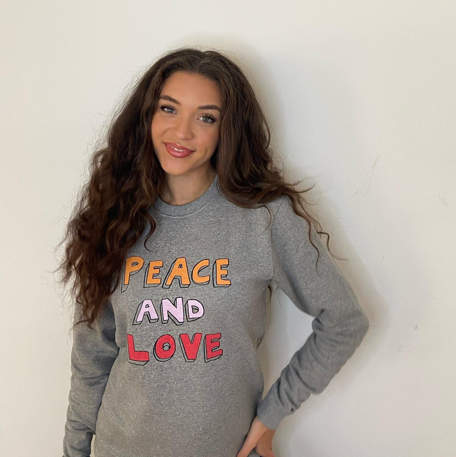 Peace and Love Grey Jumper
