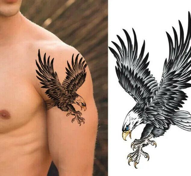 Amazon.com : TAFLY Flying Eagle Tattoo Waterproof Body Back Leg Art Birds  Temporary Tattoo Sticker Design 5 Sheets : Beauty & Personal Care