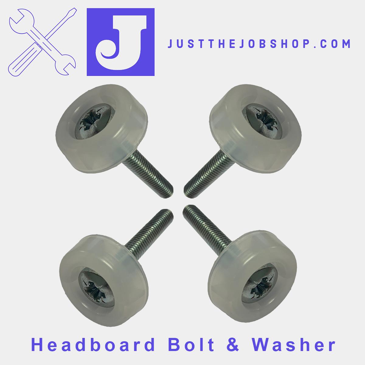 Headboard Bolts complete with Plastic Washers Fitted Bed Easy Fixing 