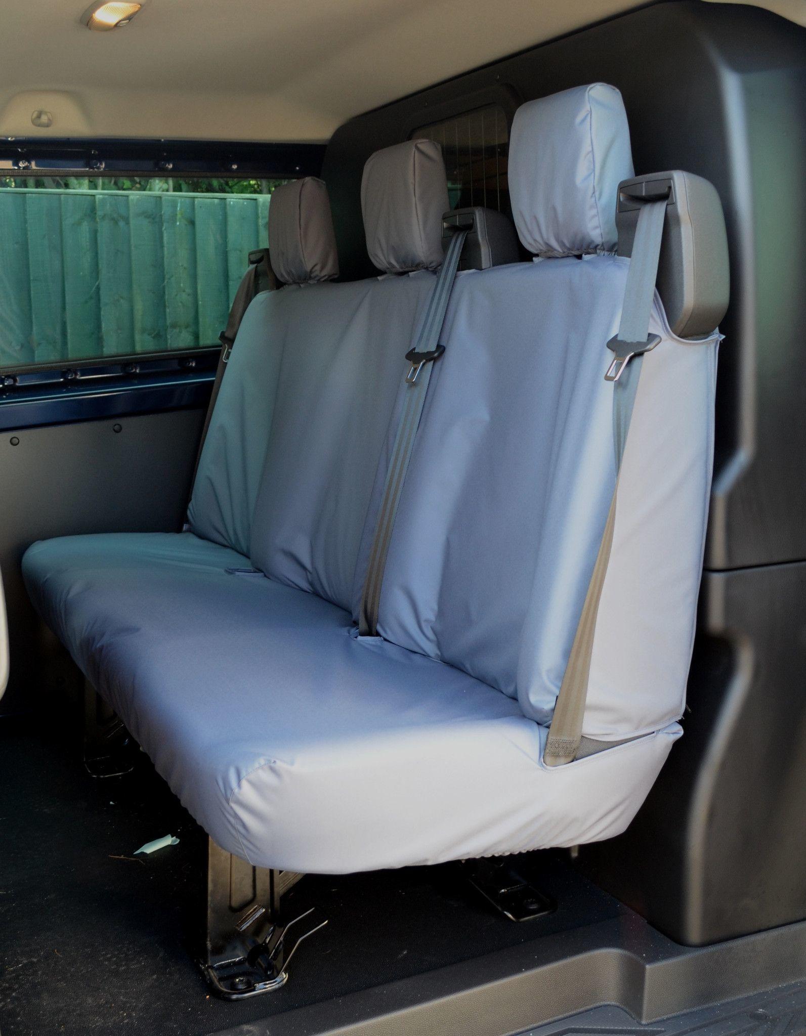 Ford Transit Custom 2013+ Double Cab In Van DCIV Tailored & Waterproof Rear  3-Seater Bench Seat Cover