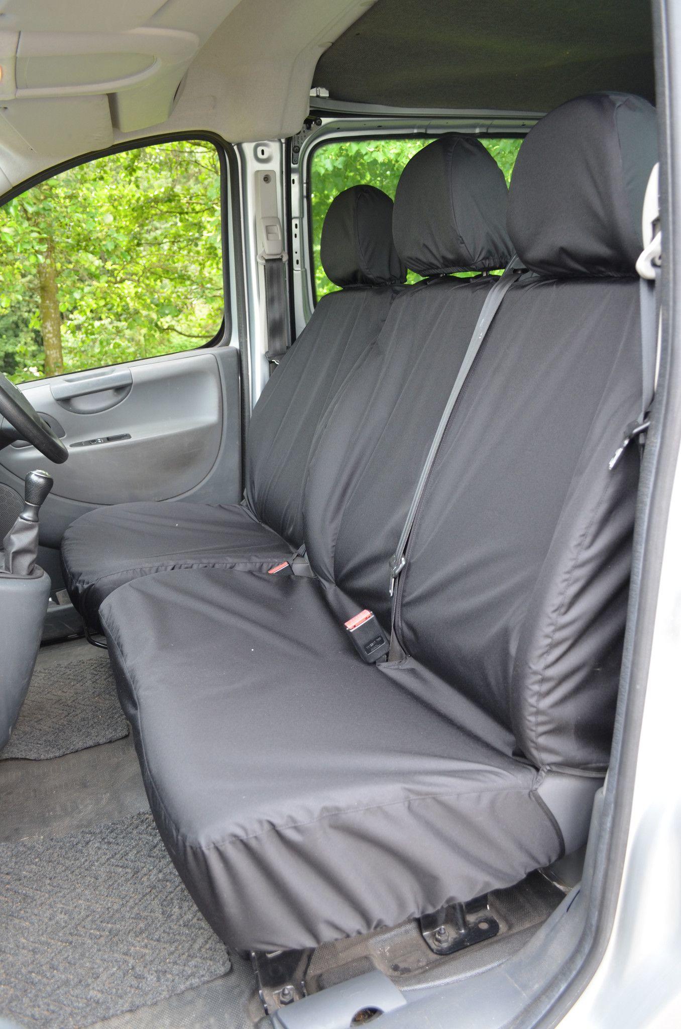 thumbnail interactive-video image 1 of Tailored Fabric Front Seat Covers For Fiat Talento (2014–2021) – Breathable & Washable, Graphite Grey 1 of 3