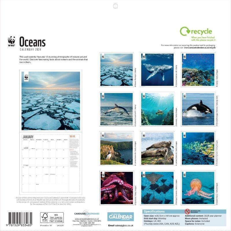 2024 WWF Oceans Square Wall Calendar