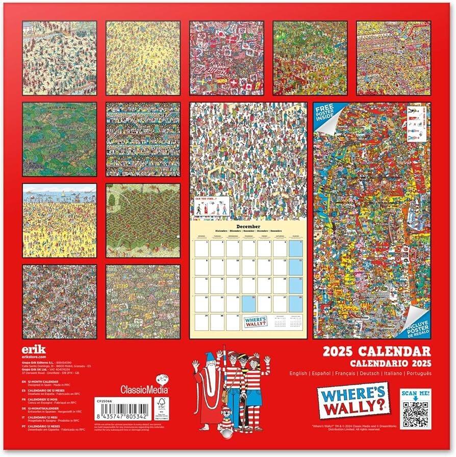 2025 Wheres Wally Square Calendar