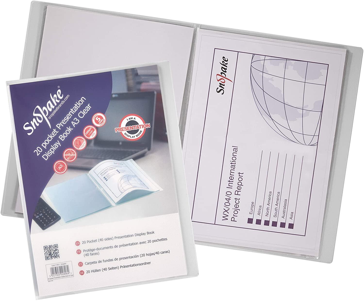 A3 Snopake Presentation Display Book 20 Pockets