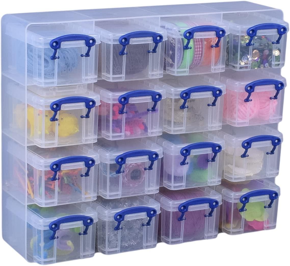 Really Useful Box 0.14 Liter, Translucent Colors, Set of 16