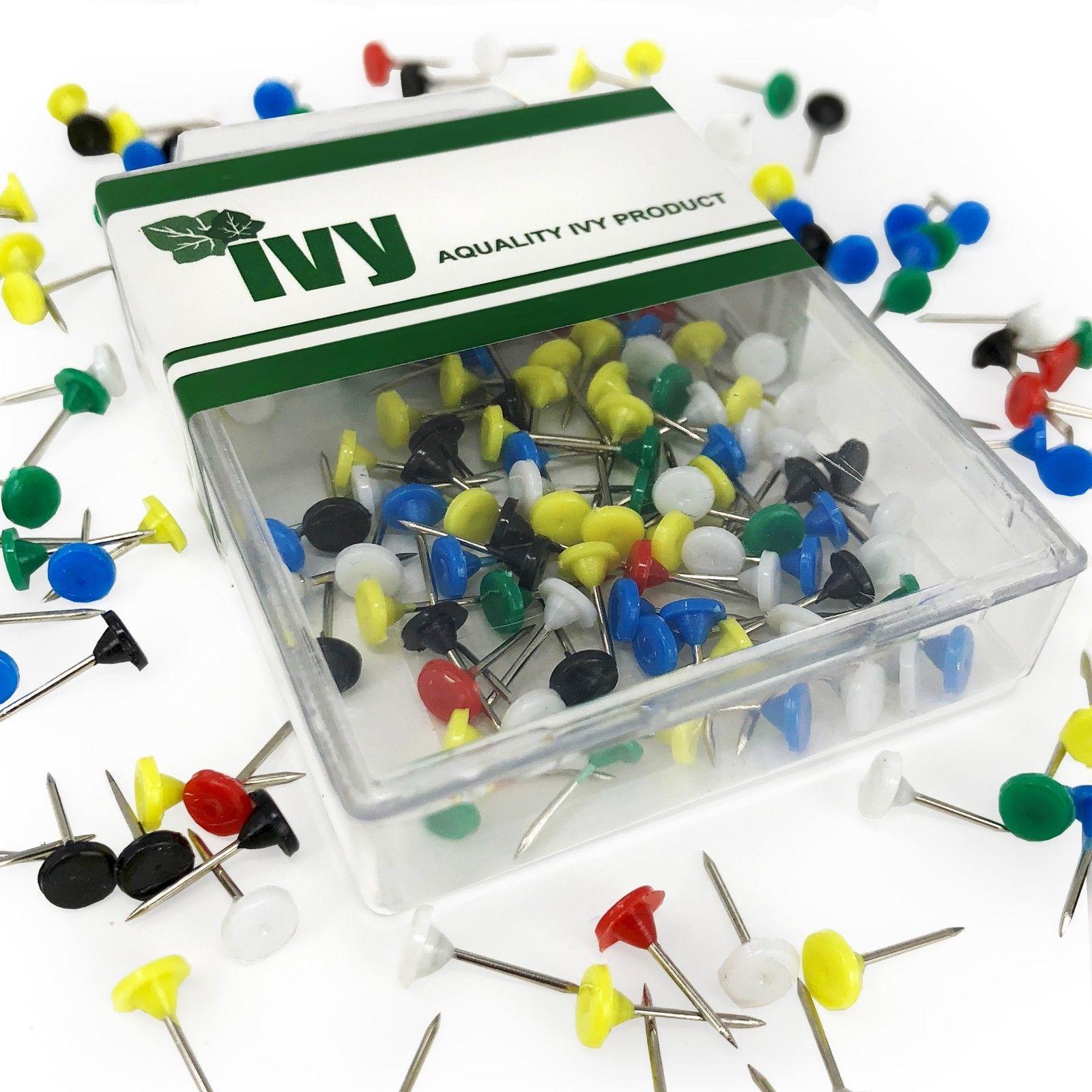 100 Coloured Map Pins (Ivy)