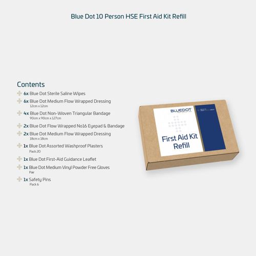 First Aid Kit Hse 1-10 Person Refil EA