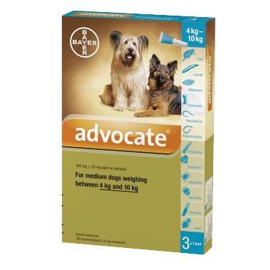 ADVOCATE DOG 100 MED (4-10KG) PK 21