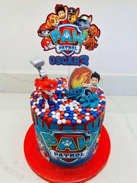 Paw Patrol themed cake topper / Personalised Paw Patrol themed ...