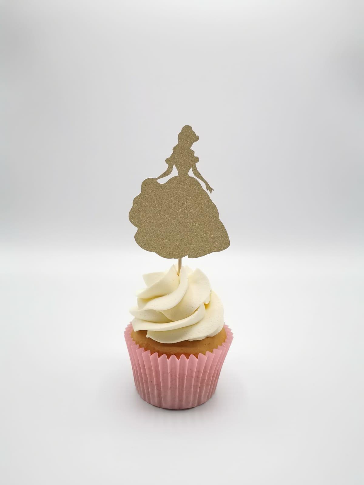 Set of 6 Belle Princess Cupcake Toppers