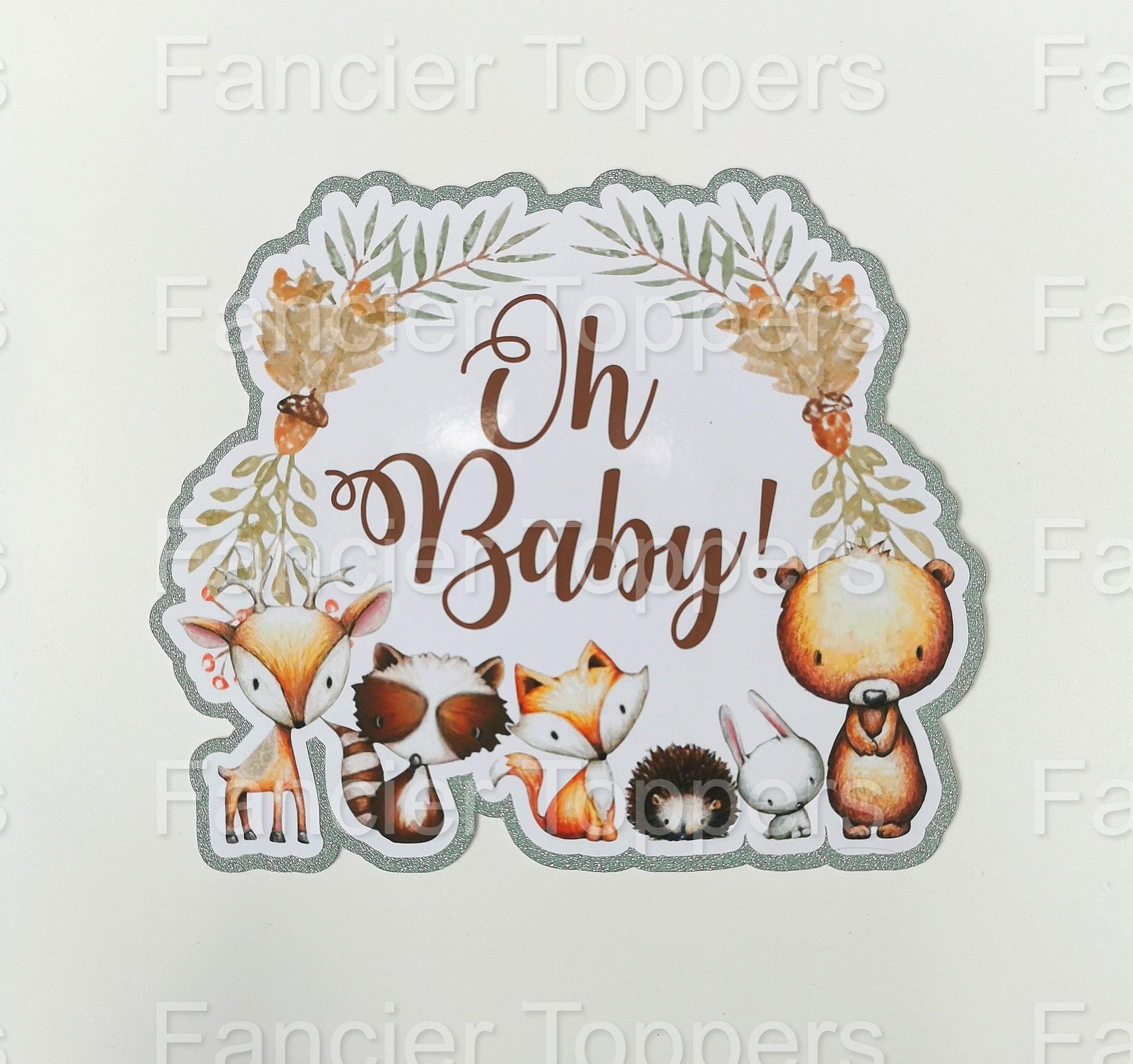 Woodland cake topper / Personalised woodland cake topper / Woodland animals cake topper / Name