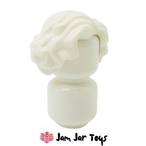 LEGO® White Short Wavy Hair with Side Parting H32