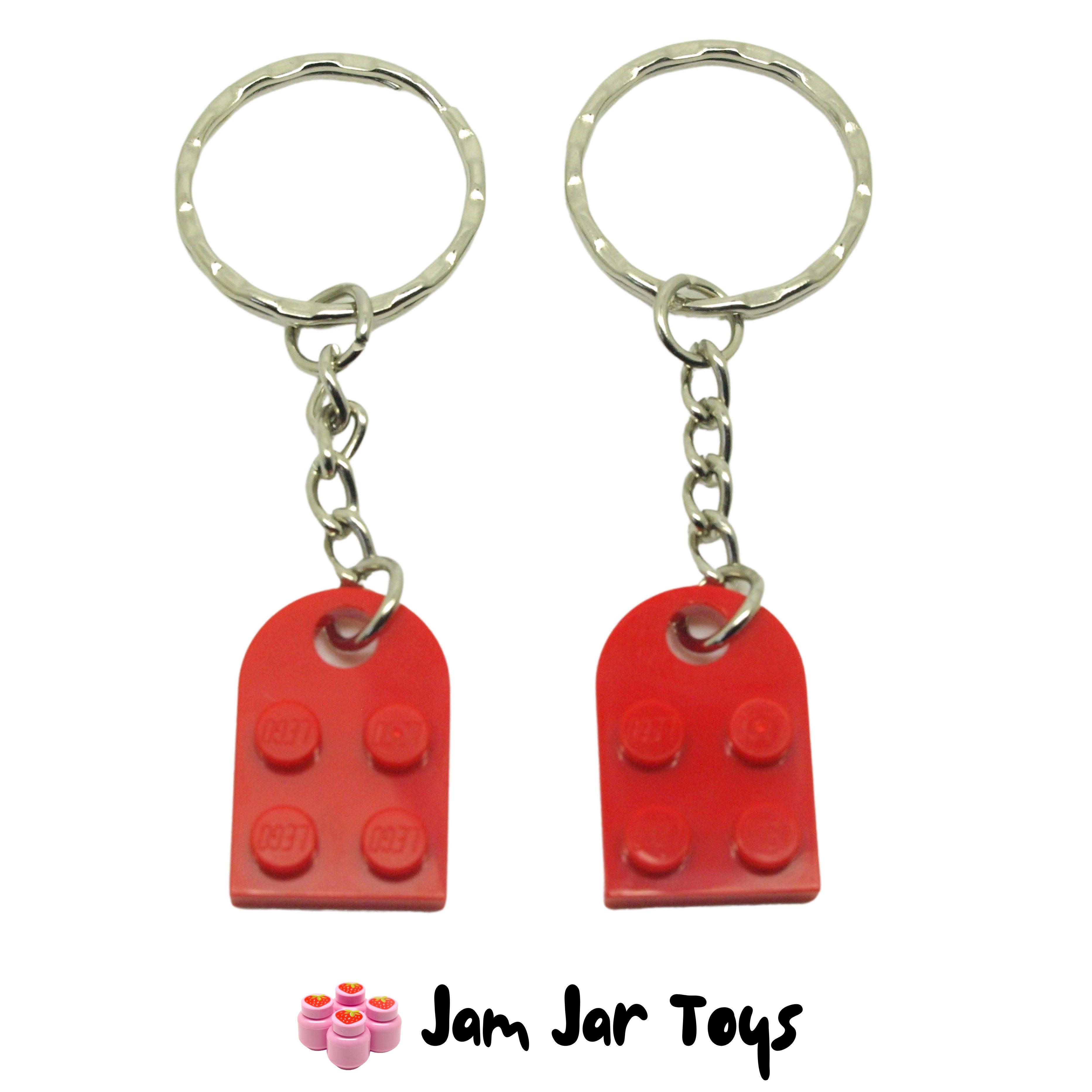 Bright Red Love Heart Keychain Keyring Valentines Present Gift Birthday Made From LEGO Parts Accessories Keychains & Lanyards Keychains 