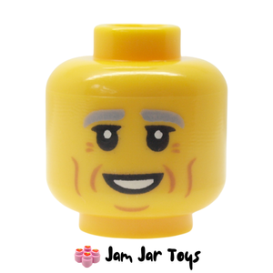 LEGO® Head, Light Bluish Grey Eyebrows, Dark Orange Cheek Lines FH169