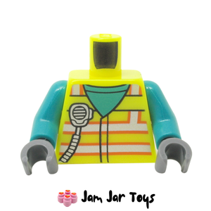 LEGO® Safety Vest Torso, Vibrant Yellow With Light Bluish Grey Stripes, Radio T205