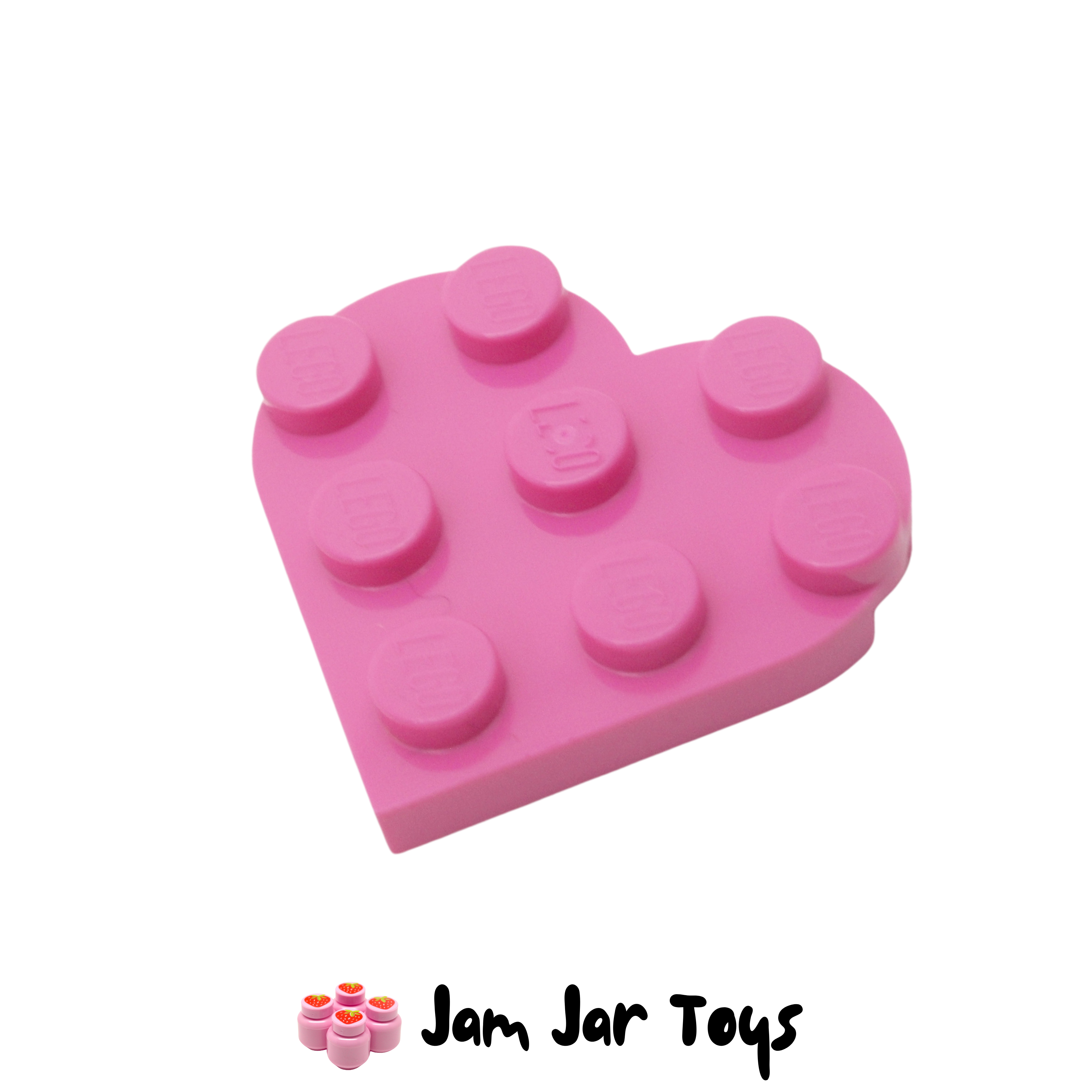 LEGO Dark Pink Heart Plate 3X3. A229