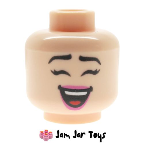 LEGO Janice Head, Magenta Lips, Open Mouth, Closed Eyes