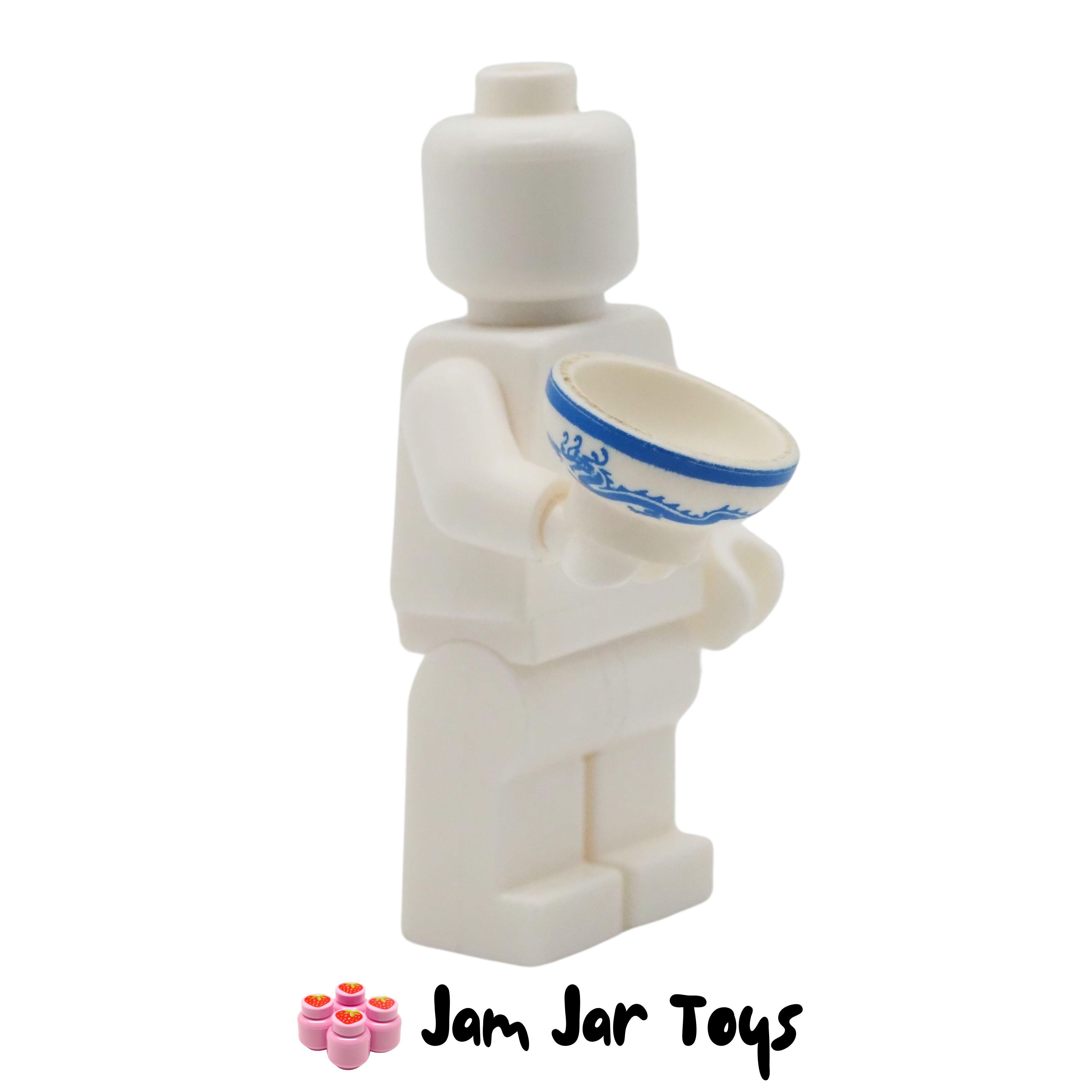 LEGO White Bowl / Dish with Dragon Print