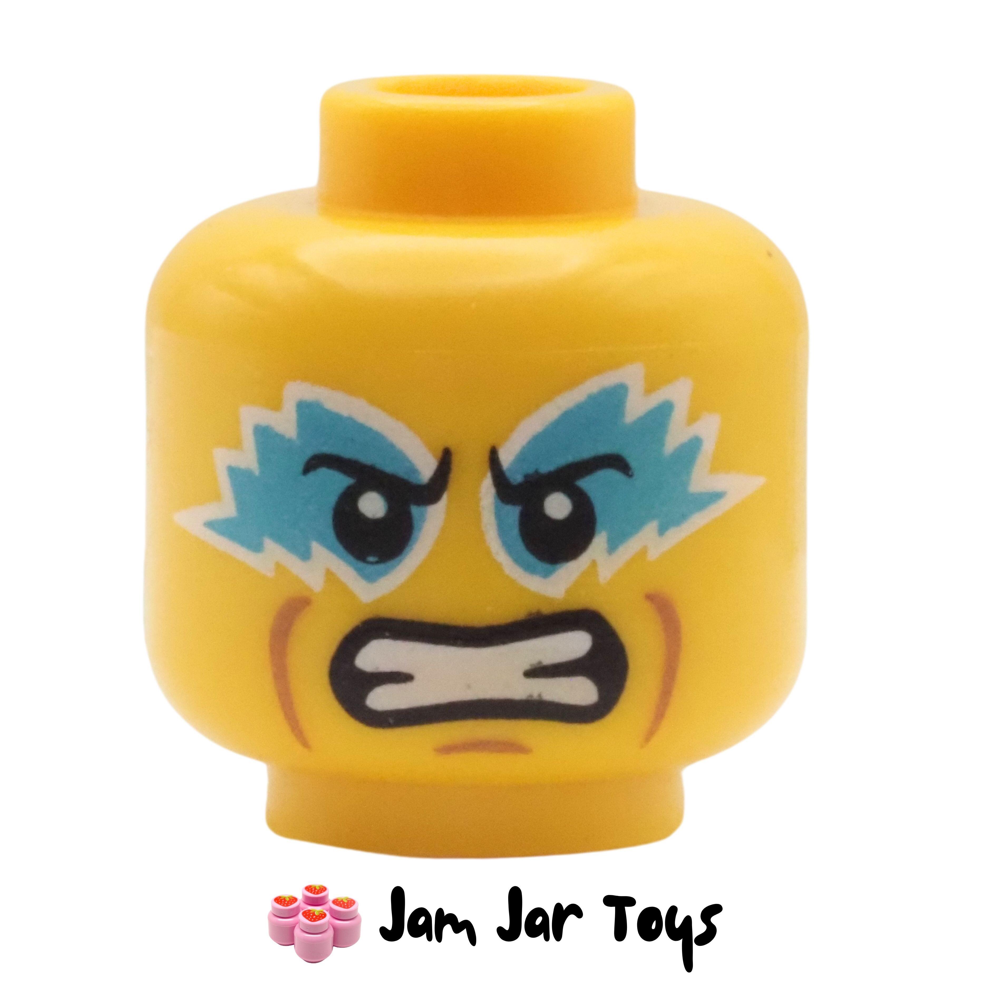 LEGO Wrestling Champion Yellow Head, Clenched Teeth, Medium Azure Eye Paint