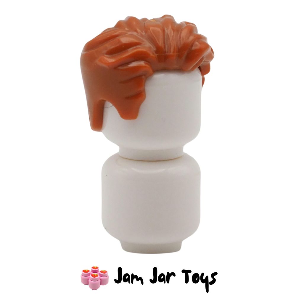 LEGO Dark Orange Hair Tousled, Swept Left.
