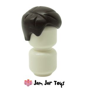 LEGO® Minifigure Hair Dark Brown Short Smooth and Right Parting H66