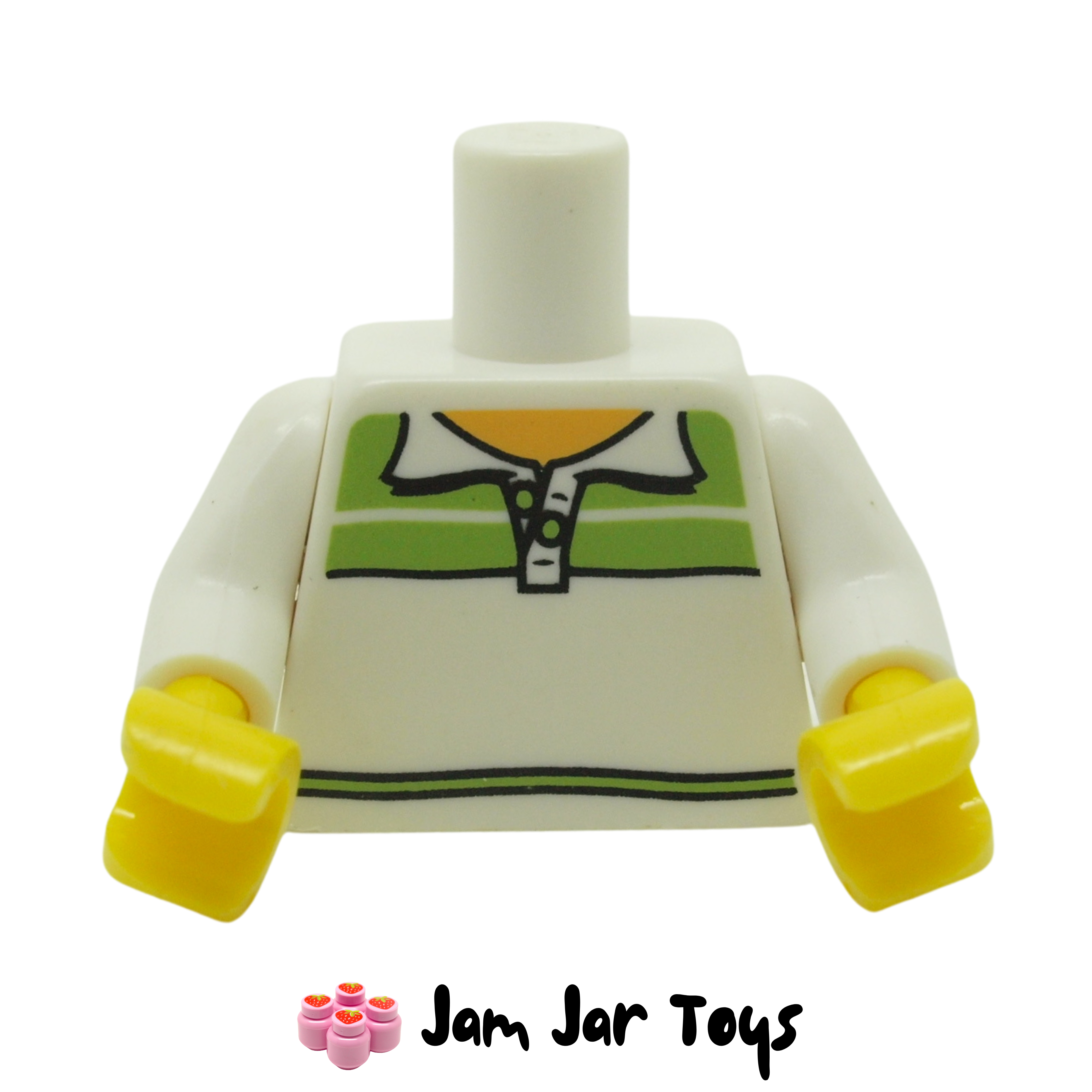 Lego New White Minifigure Torso Vest with Open Shirt Medallion Disco Piece 