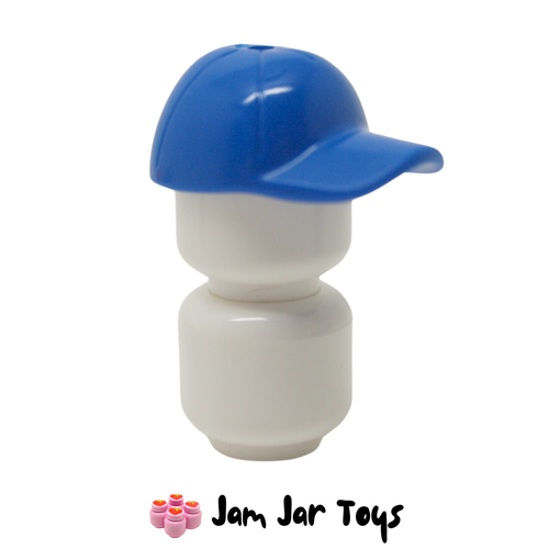LEGO Blue Cap Short Curved Bill, Seams, Hole on Top